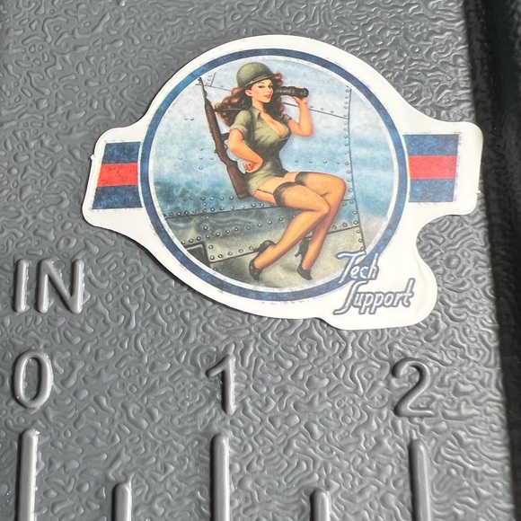 TECH SUPPORT Sexy Pinup Gorgeous Sticker Retro Vintage BomberGirl Ace Pilot - Picture 2 of 4